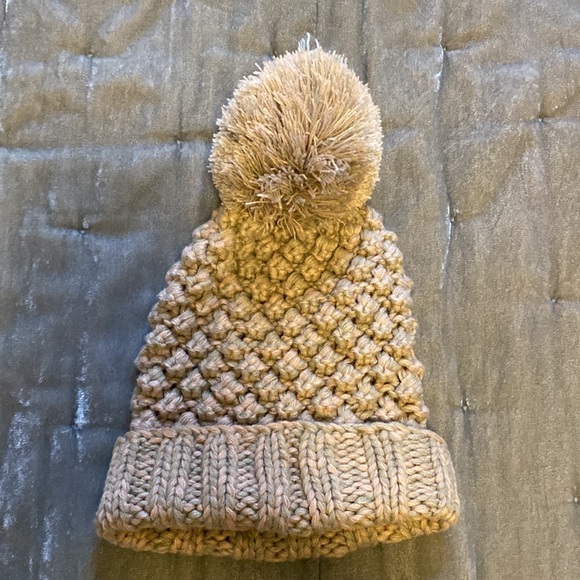 Lulus Danforth Pink and Grey Knit Pom Pom Beanie - Picture 4 of 4